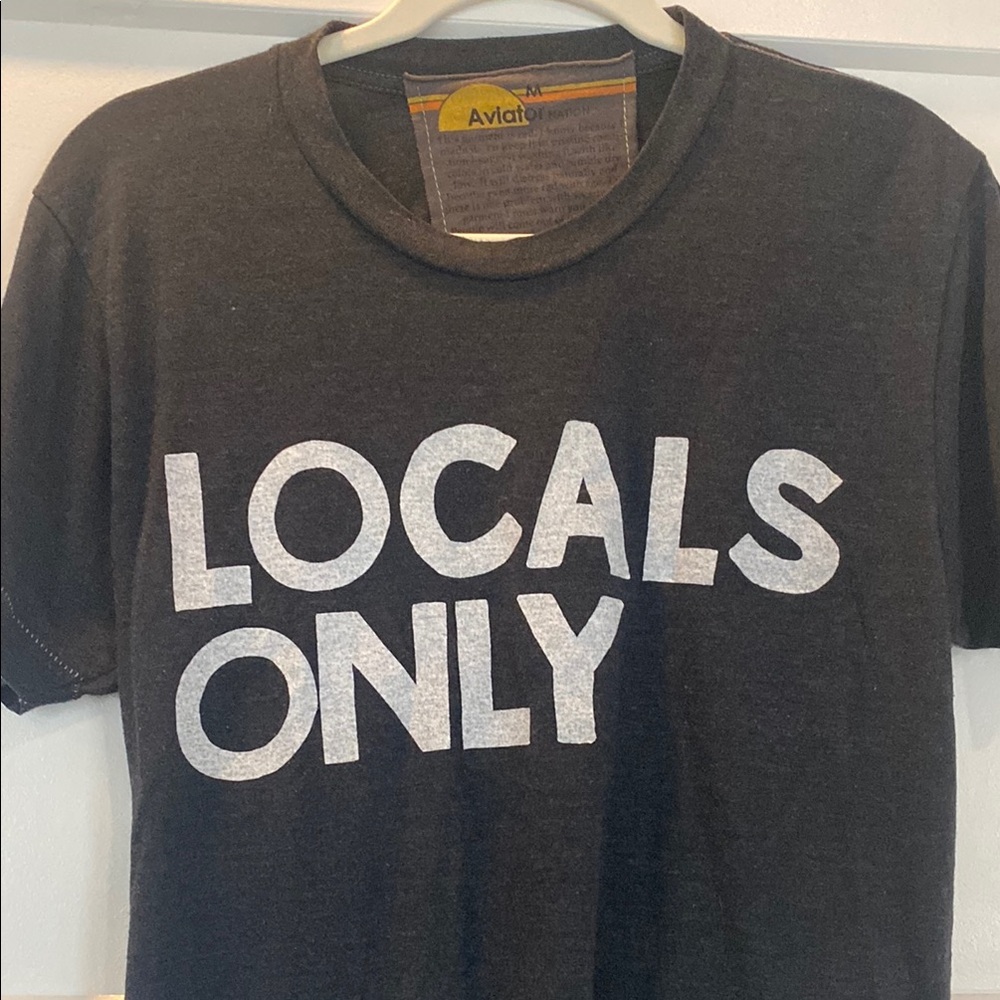 Gray and White Locals Only Accent Tee